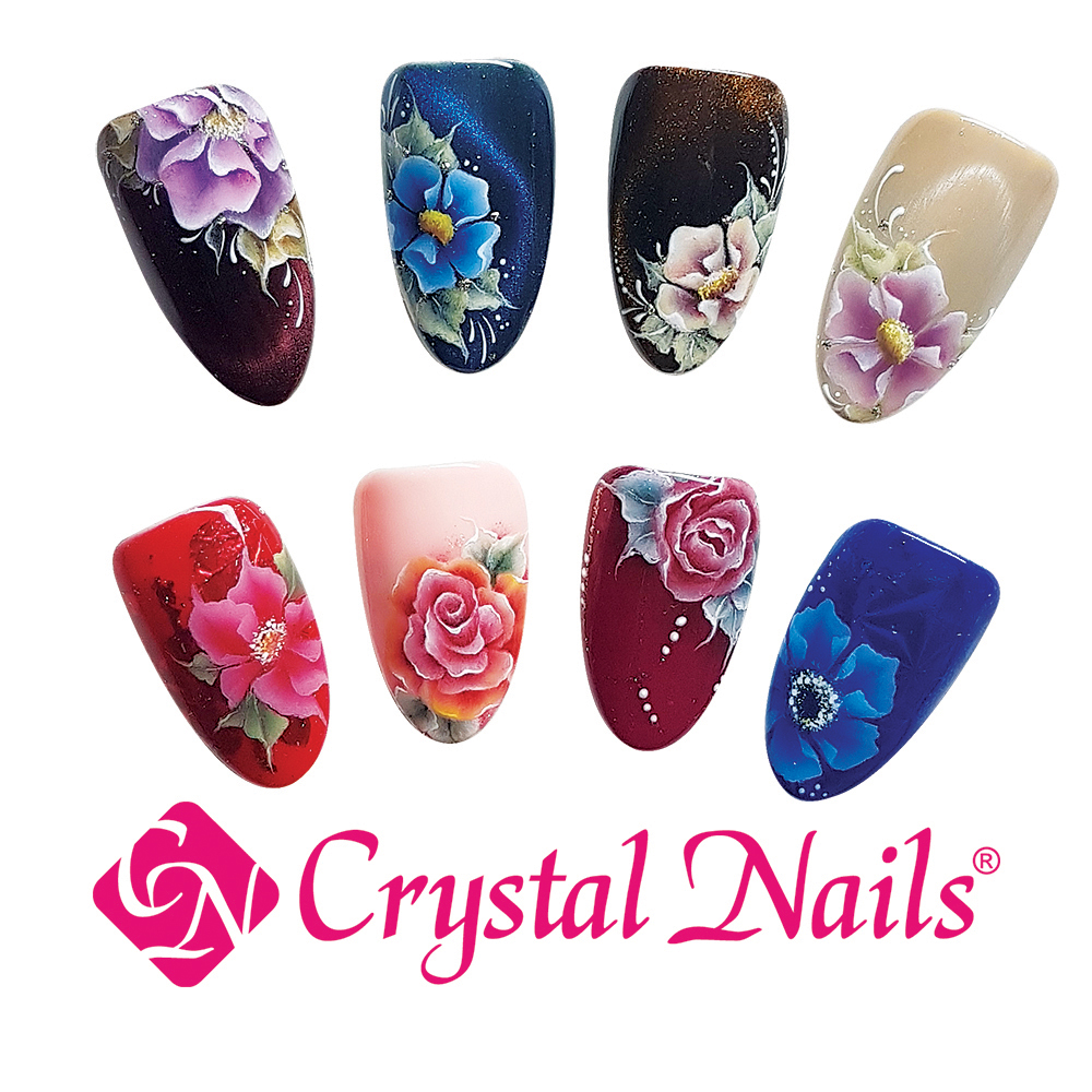 Új! One Move virágok , Art Gel-lel, Tiger Eye Crystalac alapra transzferfóliával