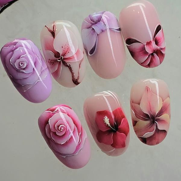 Zselés festés 2. kedvencek - masni, rózsa, tropusi virág, liliom, orchidea